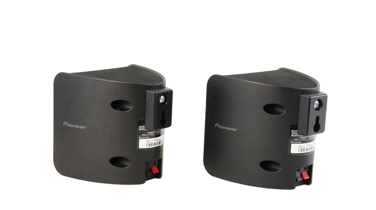 2x_Pioneer_S-11A_Surround_Lautsprecher_Boxen_Schwarz_mit_Wandhalterungen_03