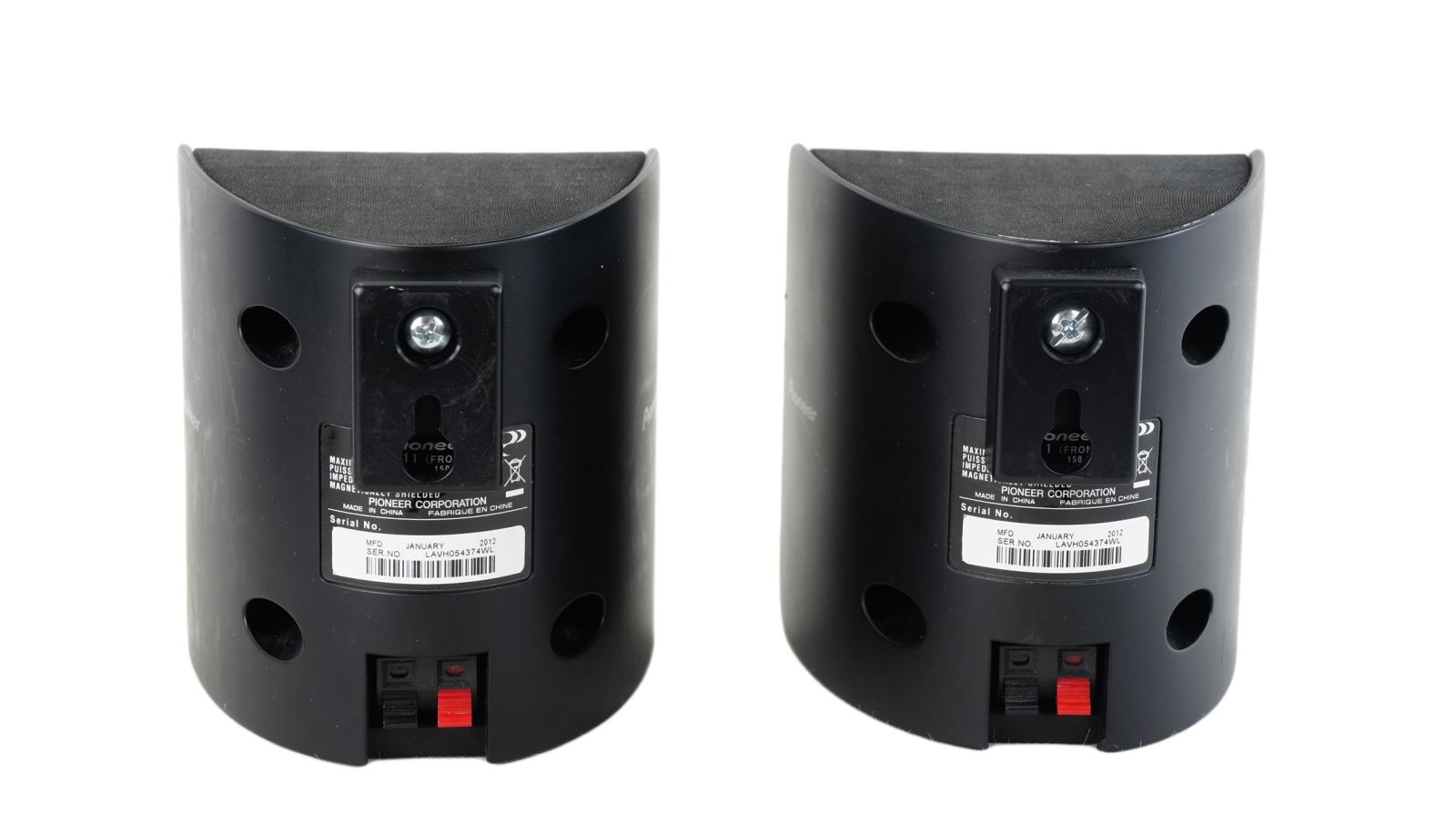 2x_Pioneer_S-11A_Surround_Lautsprecher_Boxen_Schwarz_mit_Wandhalterungen_04