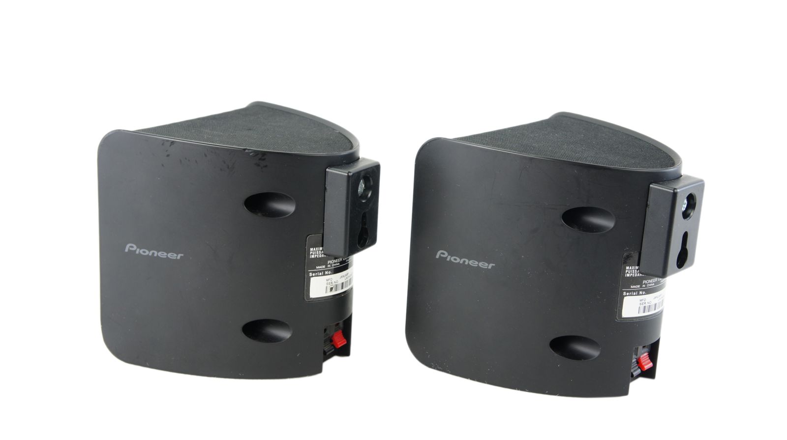 2x_Pioneer_S-11A_Surround_Lautsprecher_Boxen_Schwarz_mit_Wandhalterungen_04