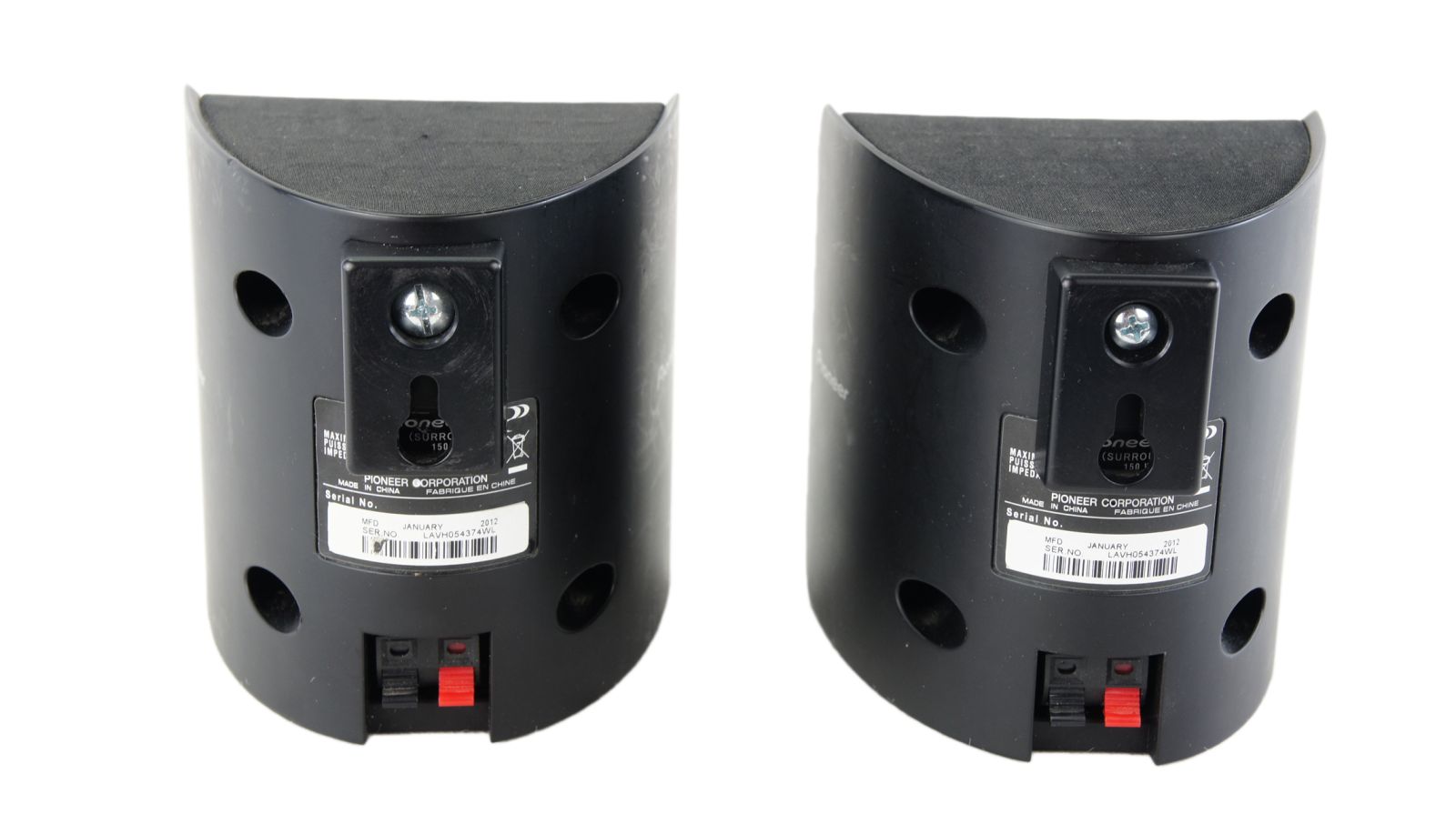 2x_Pioneer_S-11A_Surround_Lautsprecher_Boxen_Schwarz_mit_Wandhalterungen_05
