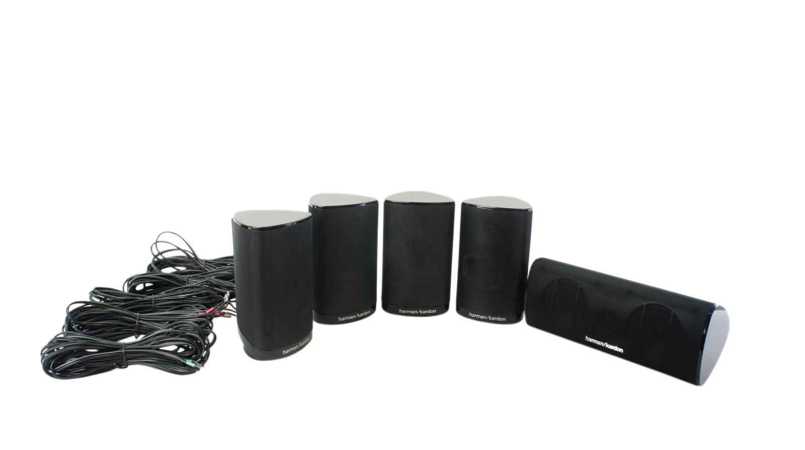 5x_Harman_Kardon_SAT-TS7_BQ_Lautsprecher_Schwraz_mit_Kabeln