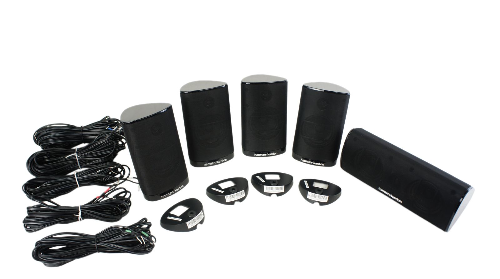 5x_Harman_Kardon_SAT-TS15_Lautsprecher_Boxen_Schwarz_mit_Kabeln_11