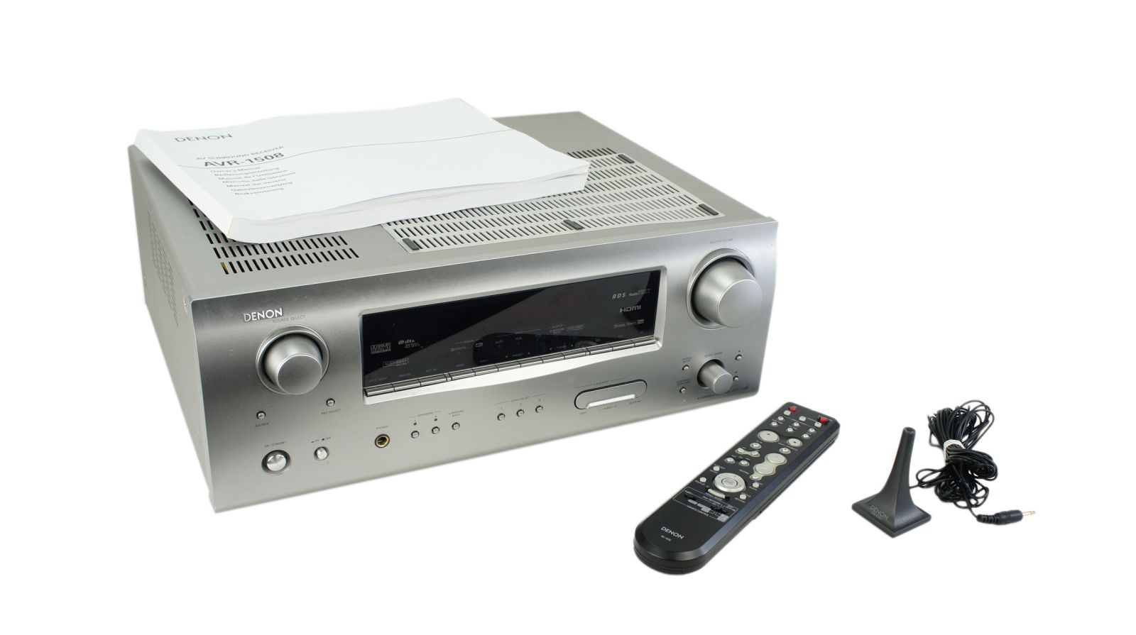Denon_AVR-1508_7.1_AV-Receiver_HDMI_Silber_mit_Mikrofon_03