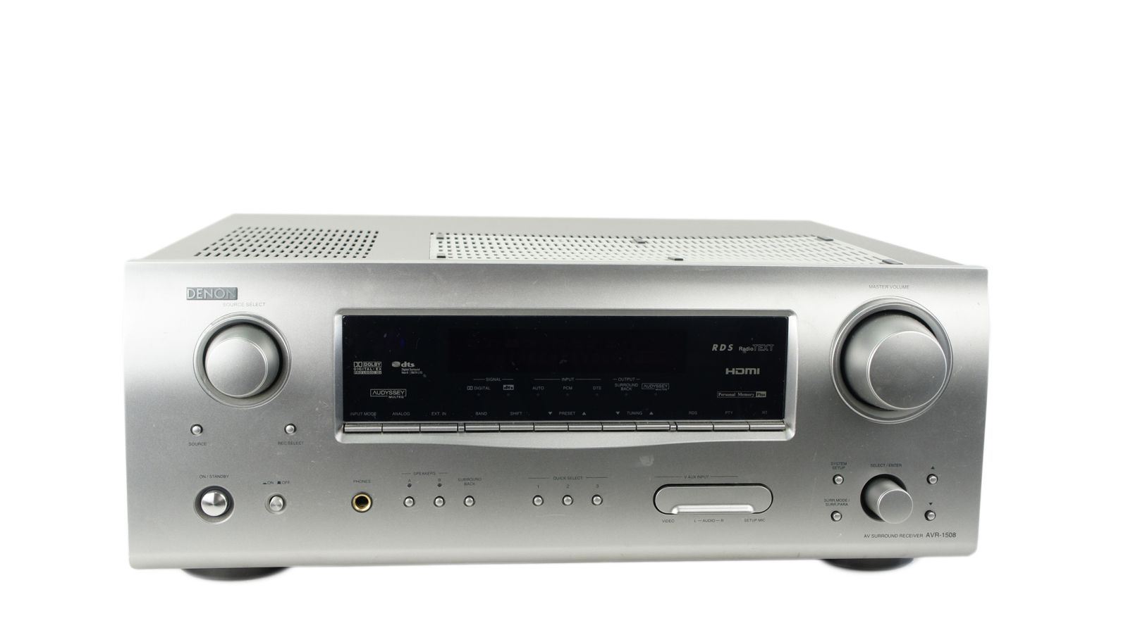 Denon_AVR-1508_7.1_AV-Receiver_HDMI_Silber_mit_Mikrofon_04