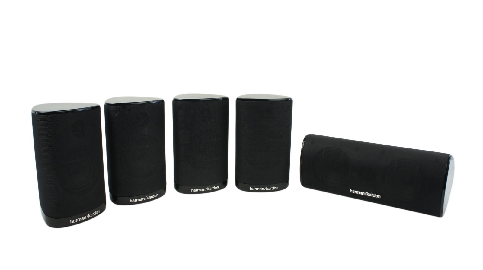 5x_Harman_Kardon_SAT-TS15_Lautsprecher_Boxen_Schwarz_mit_Kabeln