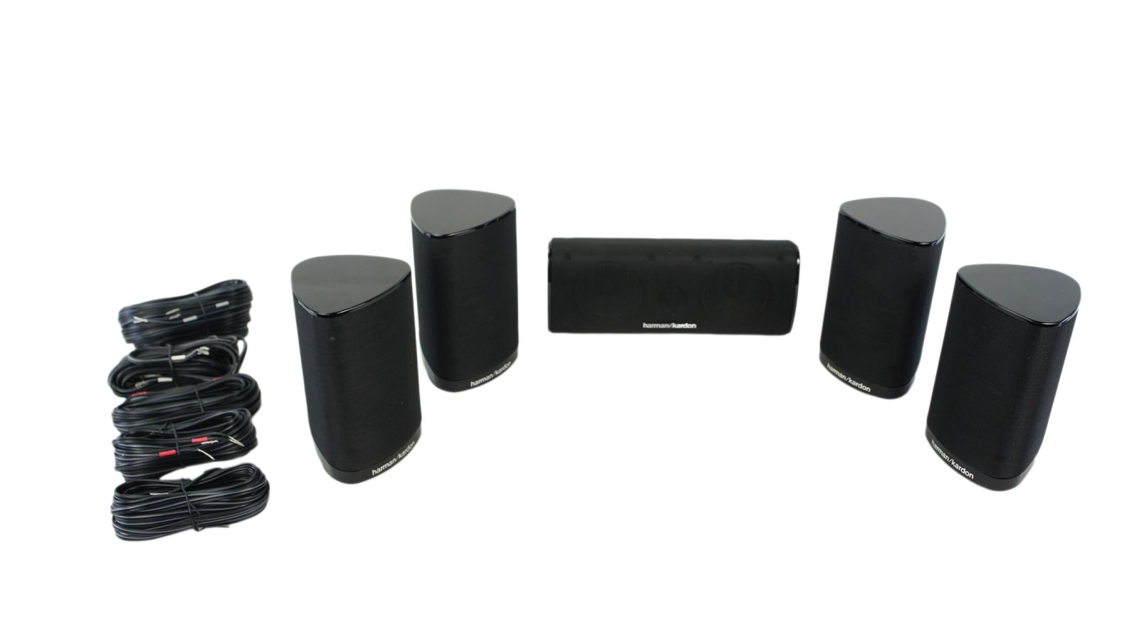 5x_Harman_Kardon_SAT-TS15_Lautsprecher_Boxen_Schwarz_mit_Kabeln
