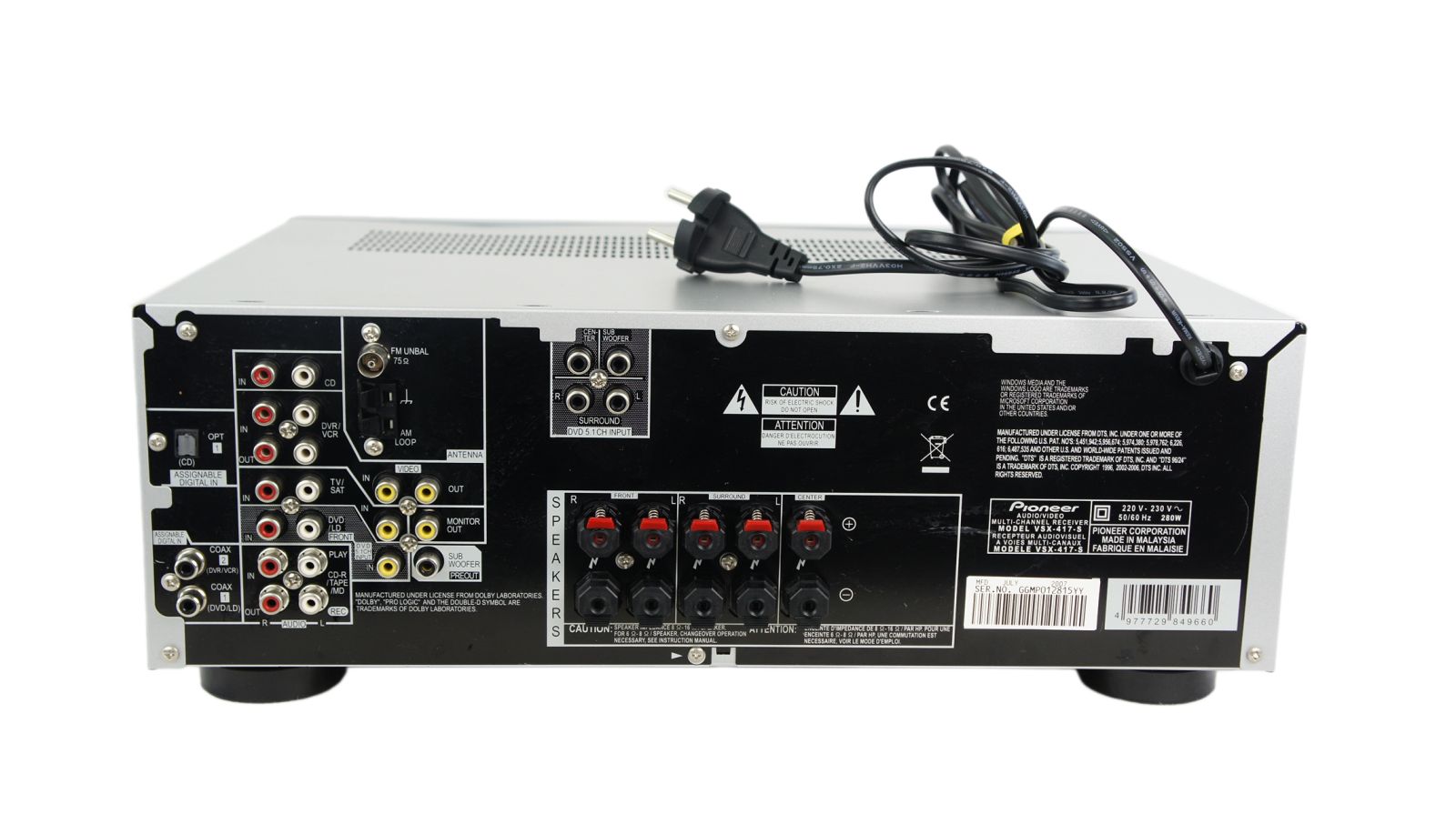 Pioneer_VSX-417-S_Dolby_Digital_AV_Receiver_Silber_05