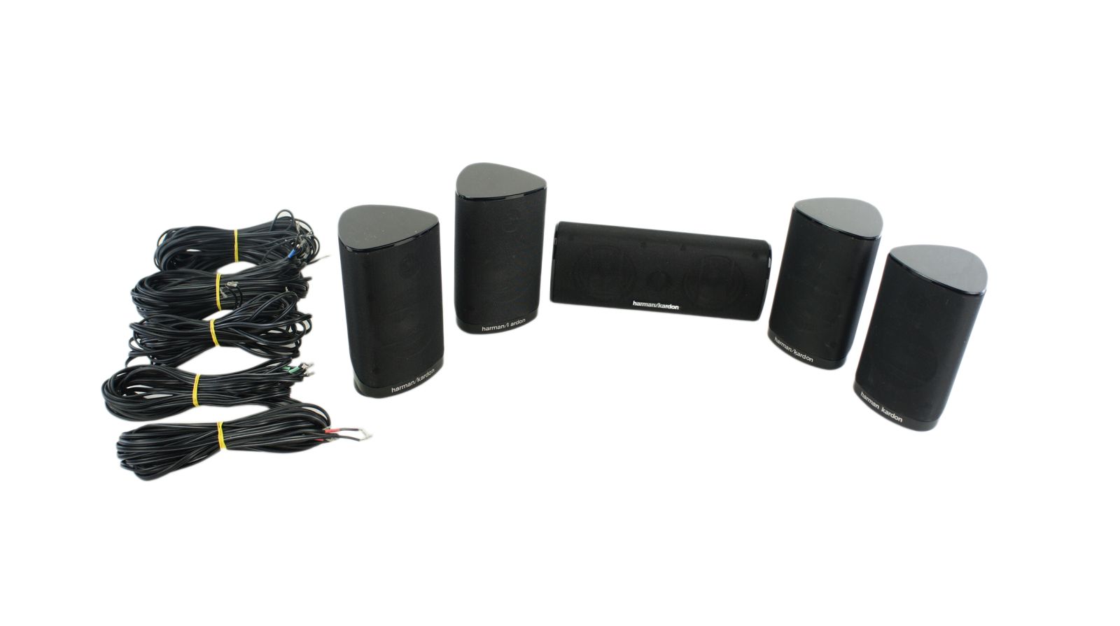 5x_Harman_Kardon_SAT-TS7_BQ_Lautsprecher_Schwarz_mit_Kabeln