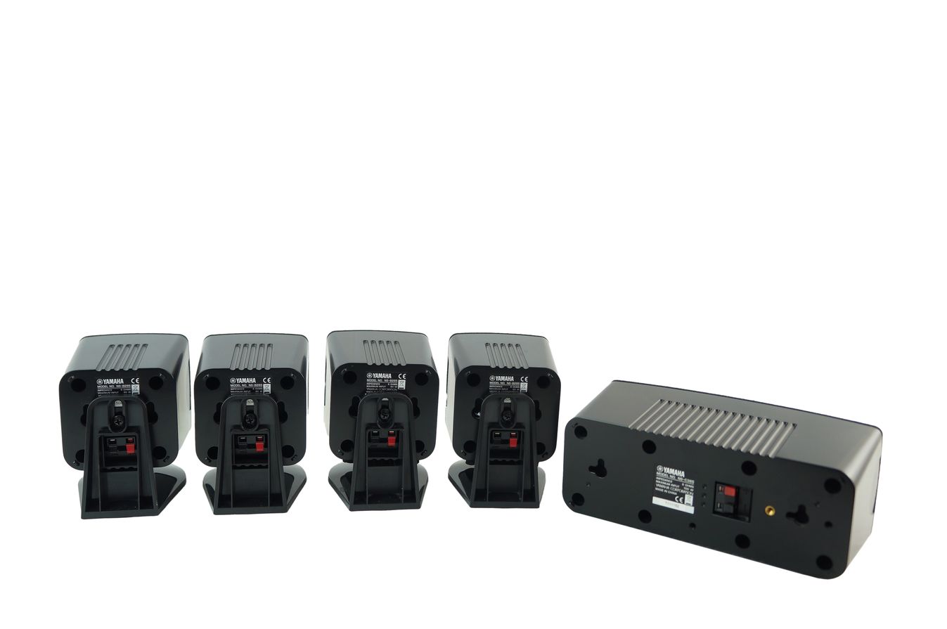 5x_Yamaha_NS-C385_NS-B285_Lautsprecher_Boxen_Schwarz_mit_Kabeln_04