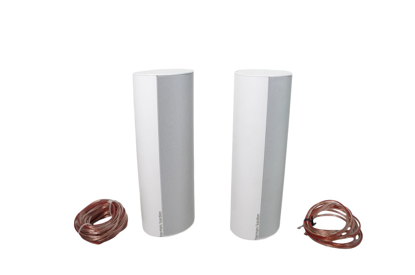 2x_Harman_Kardon_BDS_SAT-TS30_Lautsprecher_Boxen_Weiss_TOP_Zustand_result