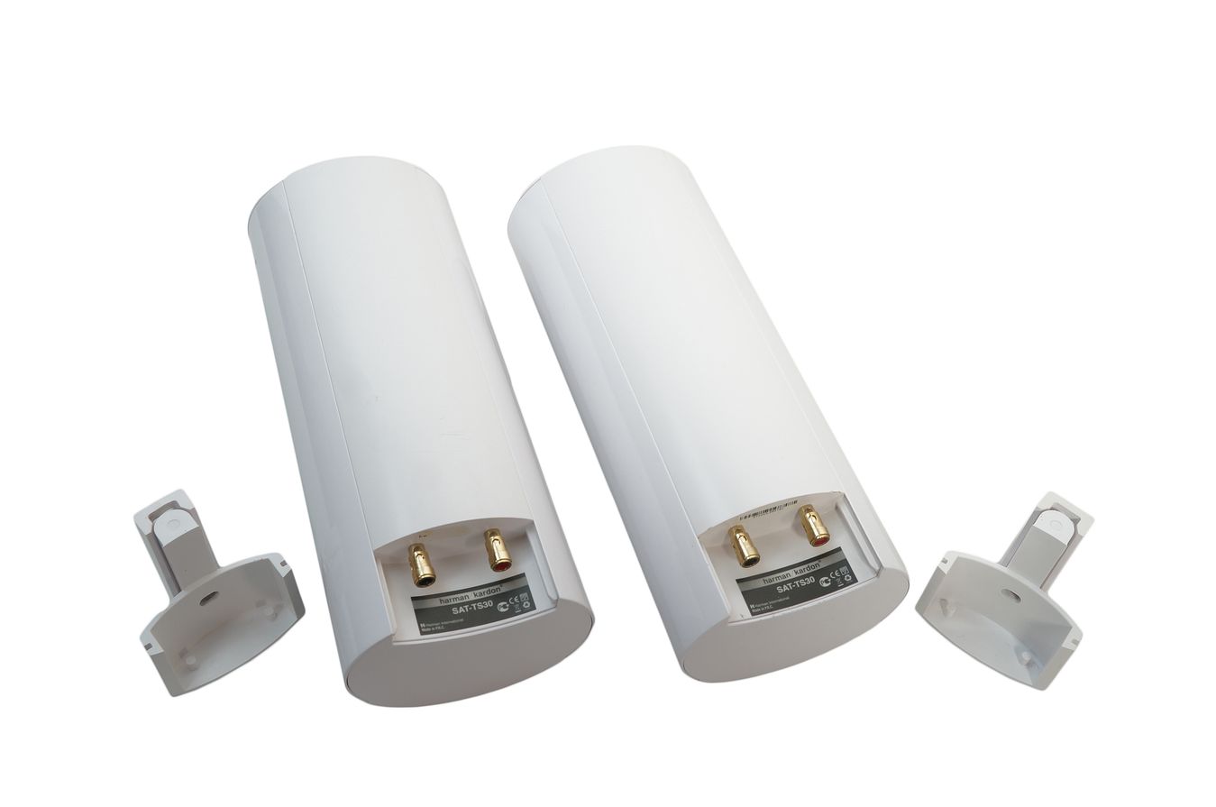2x_Harman_Kardon_HKTS_SAT-TS30_Lautsprecher_Boxen_Weiss_inkl._Wandhalterun_dOvk07F